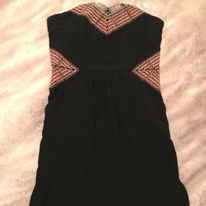 Lizard Thicket Black Strapless Dress W/ Pockets